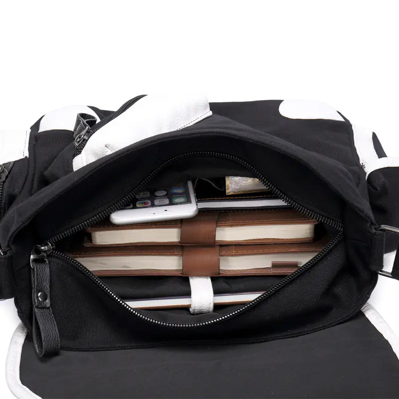 Guilty Crown Crossbody Messenger Bag (Canvas + PU Leather) – 32×12×33cm