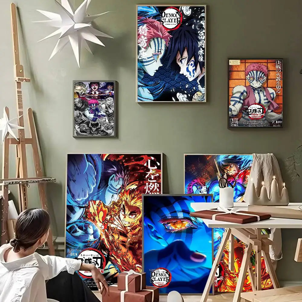 Akaza Demon Slayer Premium Anime Poster – HD Waterproof Wall Art Decor