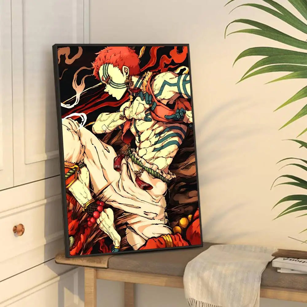 Akaza Demon Slayer Premium Anime Poster – HD Waterproof Wall Art Decor