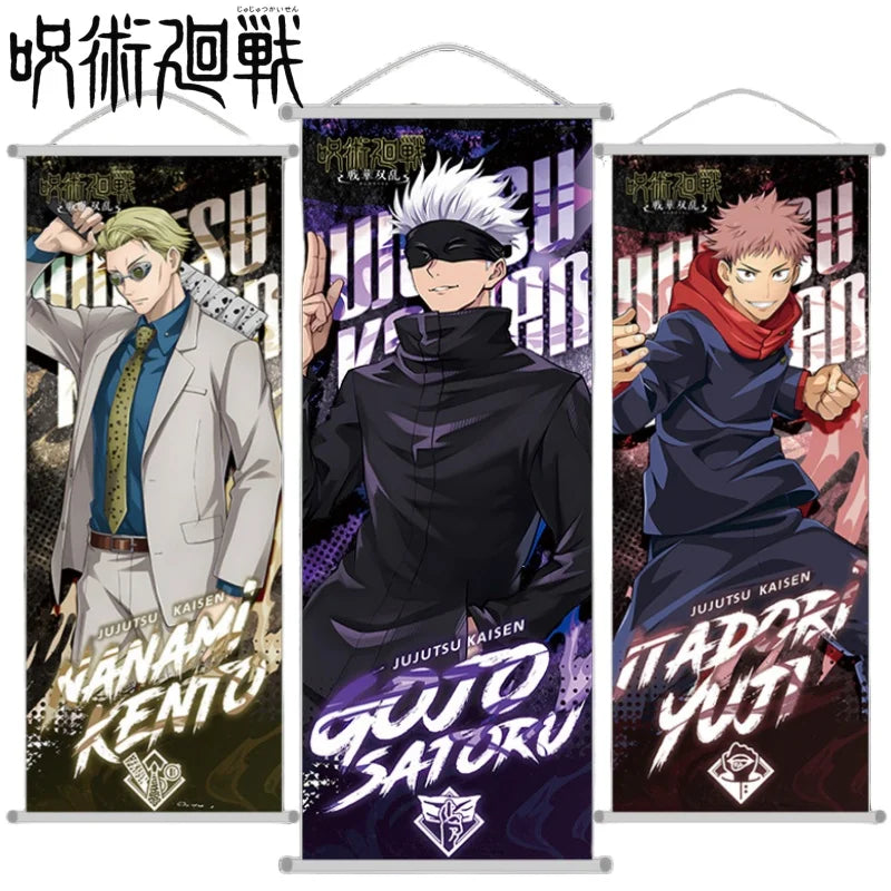 Jujutsu Kaisen: Cursed Energy Wall Scroll | Premium Hanging Poster (Gojo, Sukuna, Yuji)