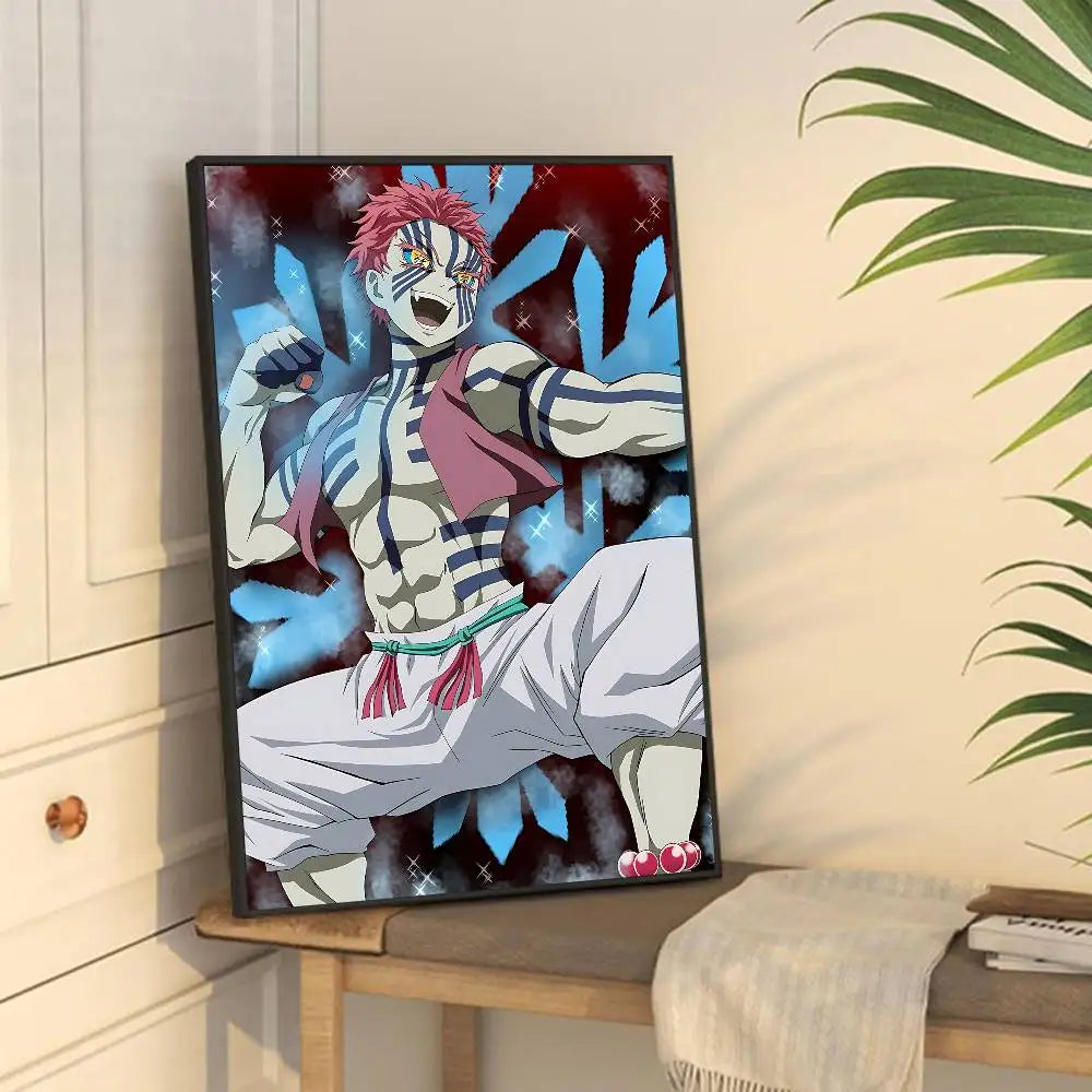 Akaza Demon Slayer Premium Anime Poster – HD Waterproof Wall Art Decor