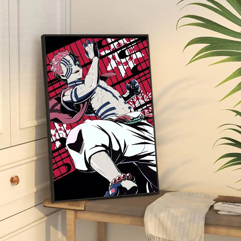 Akaza Demon Slayer Premium Anime Poster – HD Waterproof Wall Art Decor