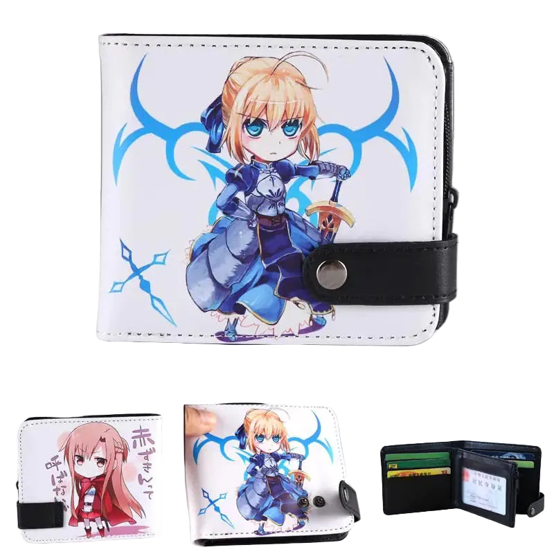 Anime Icon Compact Wallet (PU Leather) – Choose Your Design | Snap Closure